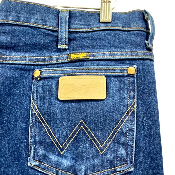 Vintage 90s Wrangler Jeans Mens 38x32 Dark Blue Wash Western Straight Leg - Picture 3 of 10